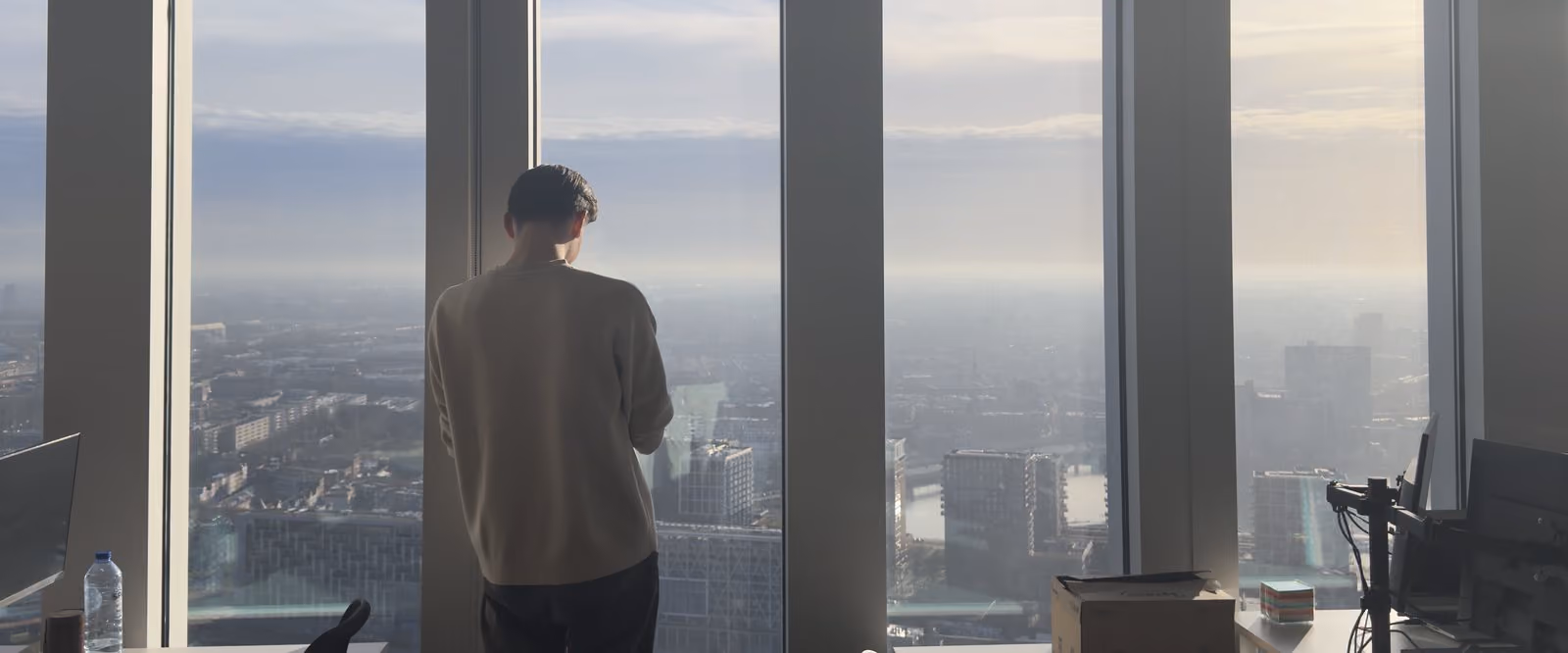 The Ringly office on the 41st floor, looking out over Rotterdam
