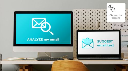 Interactive screens of analyzing and testing emailing skills
