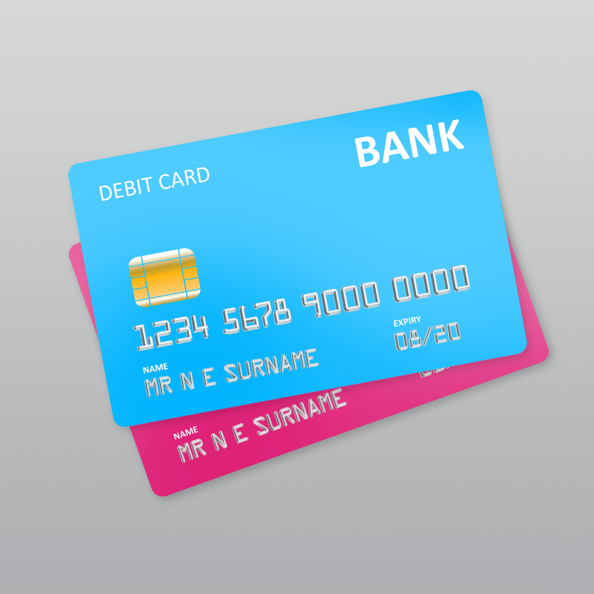 Image of a credit card and debit card on a gray surface, emphasizing the distinct benefits of using credit cards.