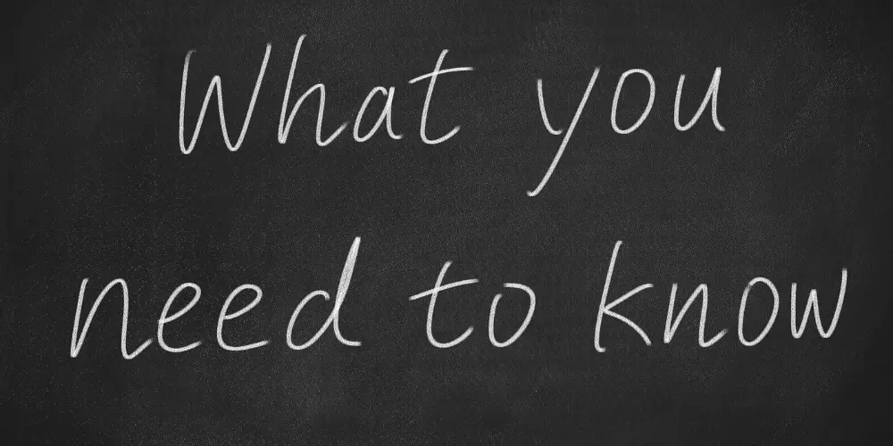 “What you need to know” written on chalkboard for credit awareness after a disaster.
