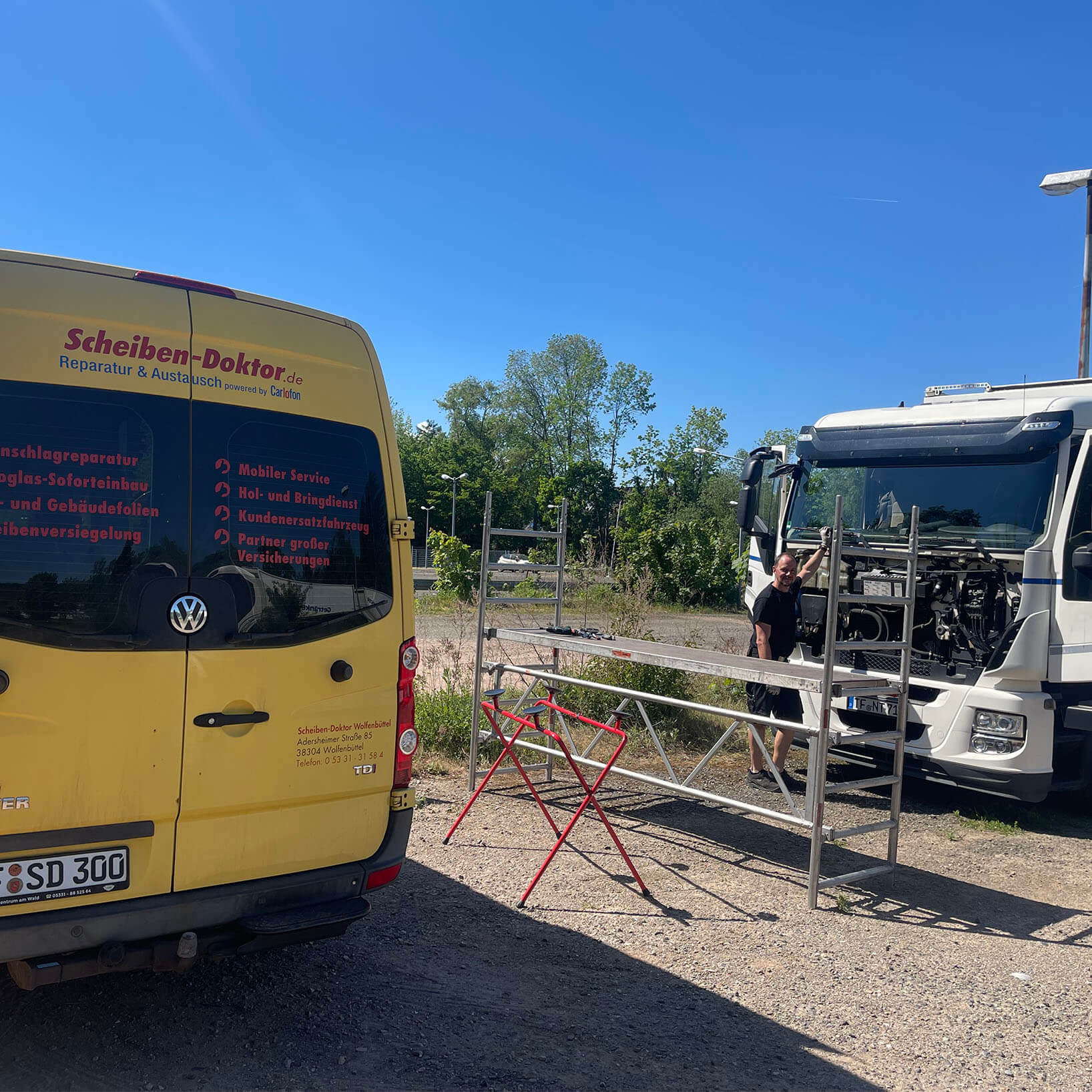 Windschutzscheibentausch am LKW