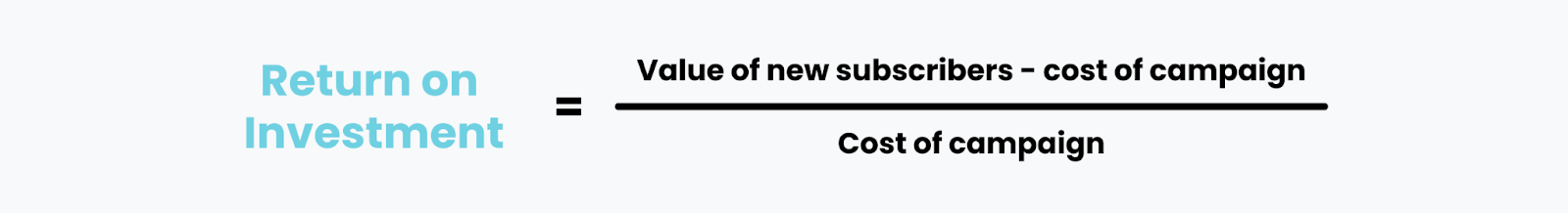 Formula for calculating ROI. 