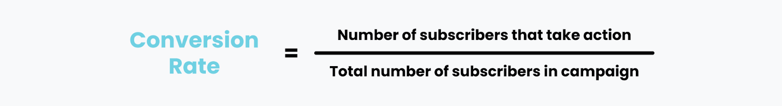 Formula to calculate a conversion rate KPI. 