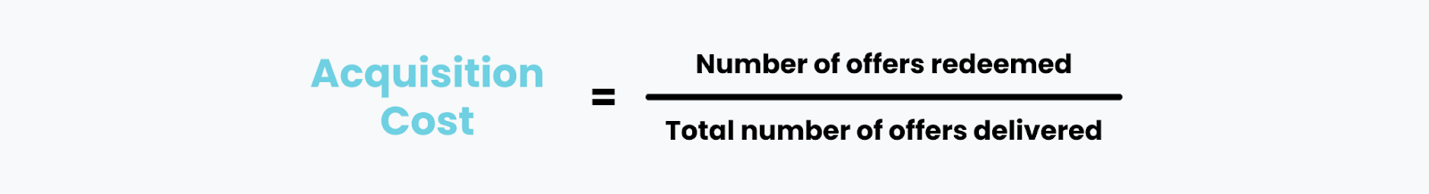 Formula for calculating subscriber acquisition cost KPI. 