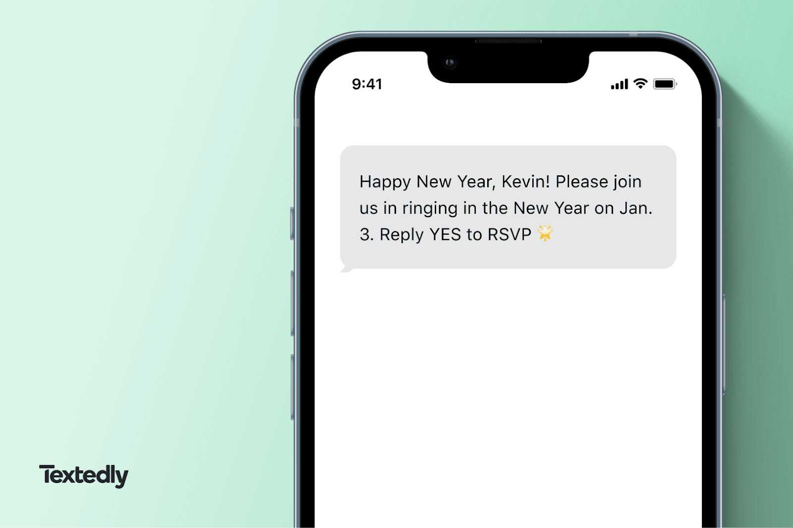 Holiday invitation text message.