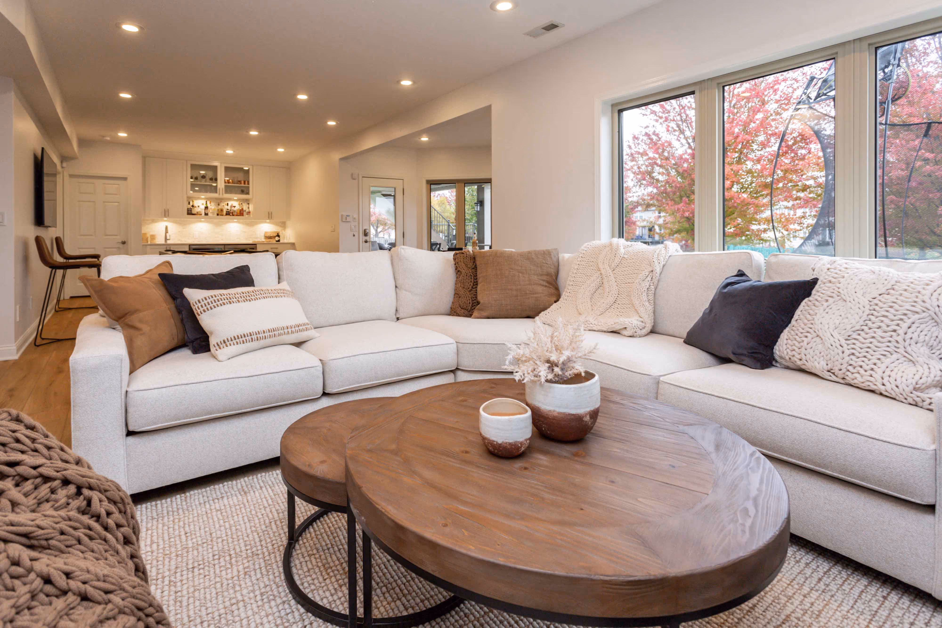 Photo of a basement renovation