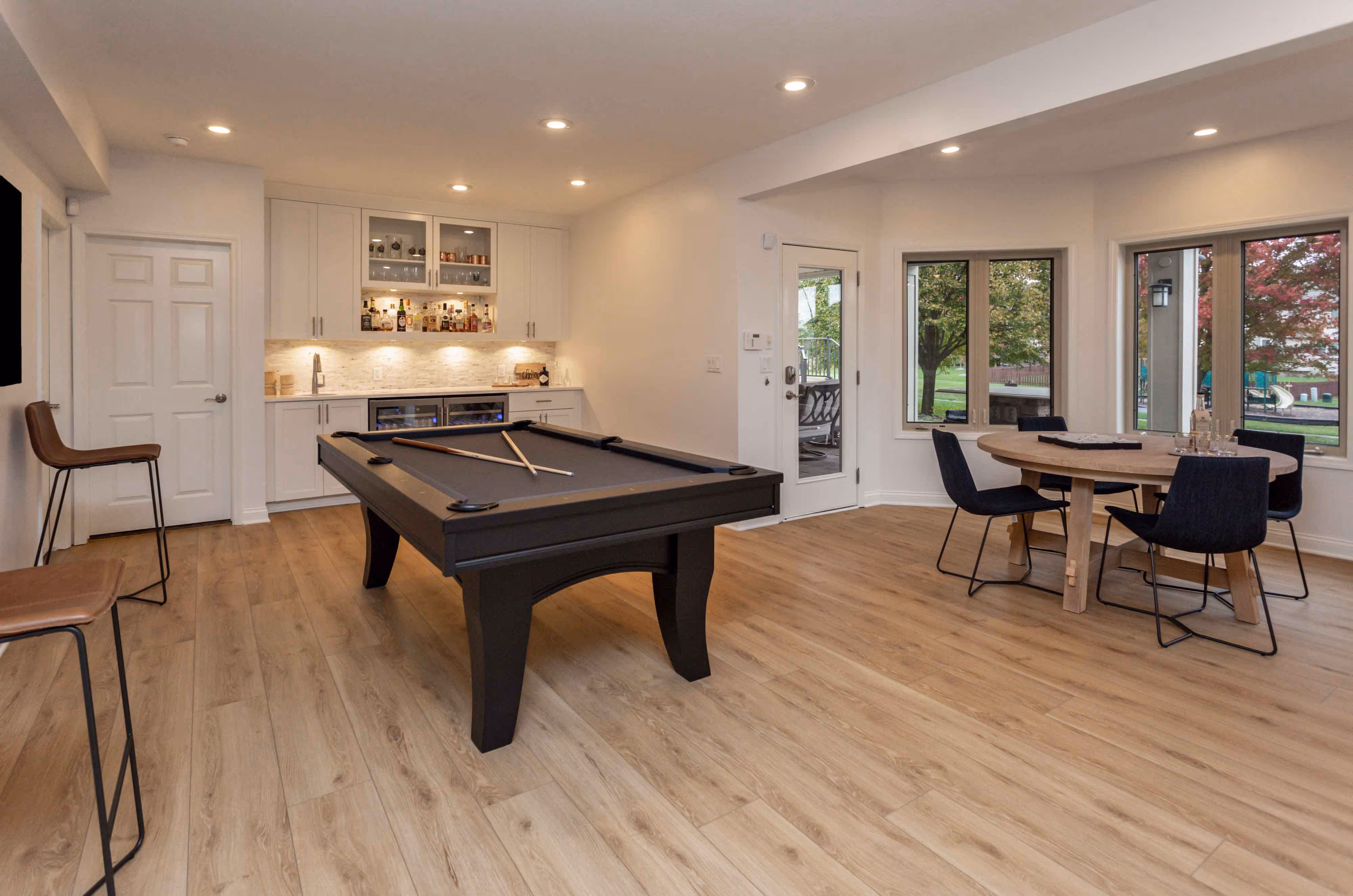 Photo of a basement renovation