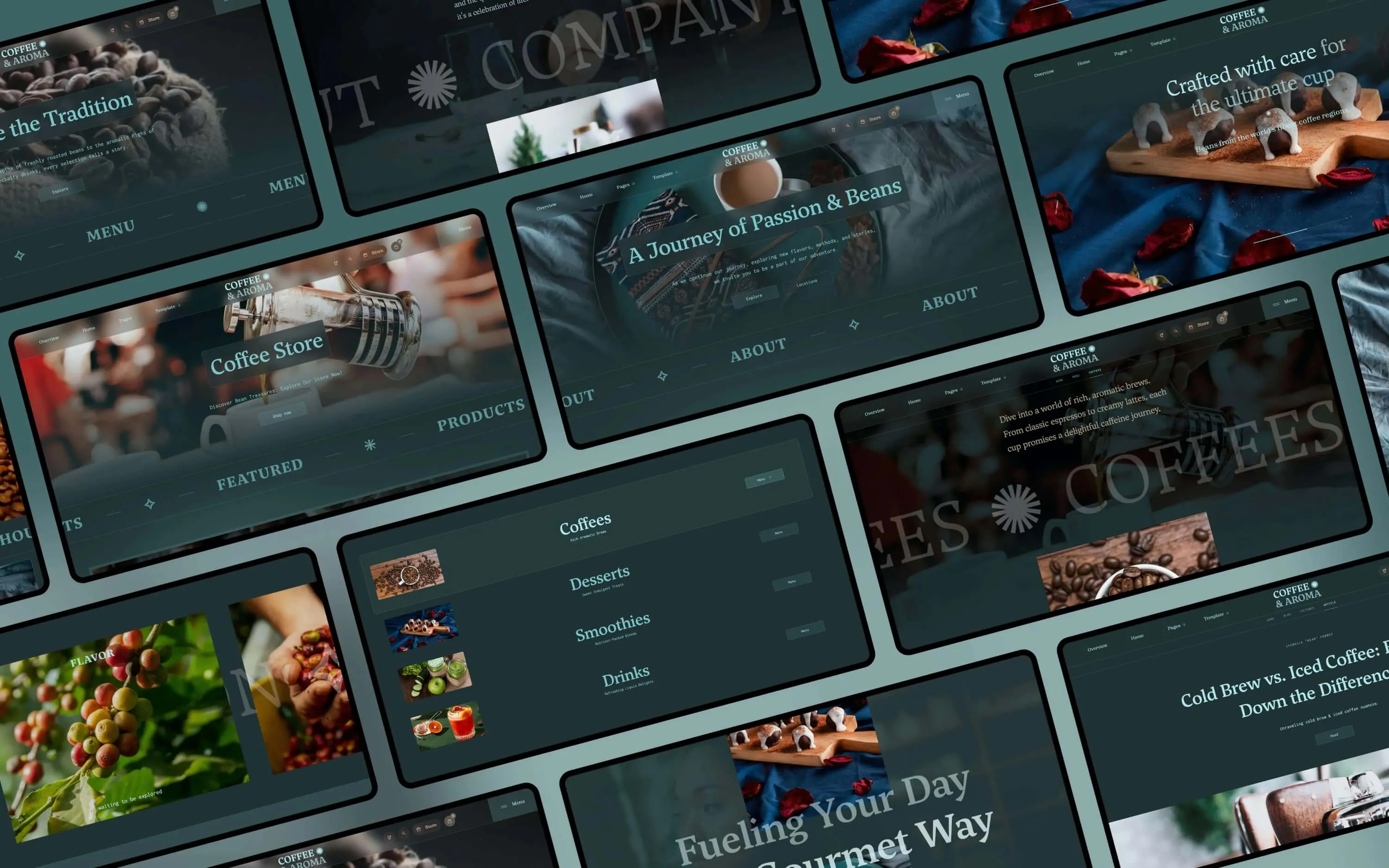 Aroma is a Coffee Business Site Template Powered by Webflow CMS