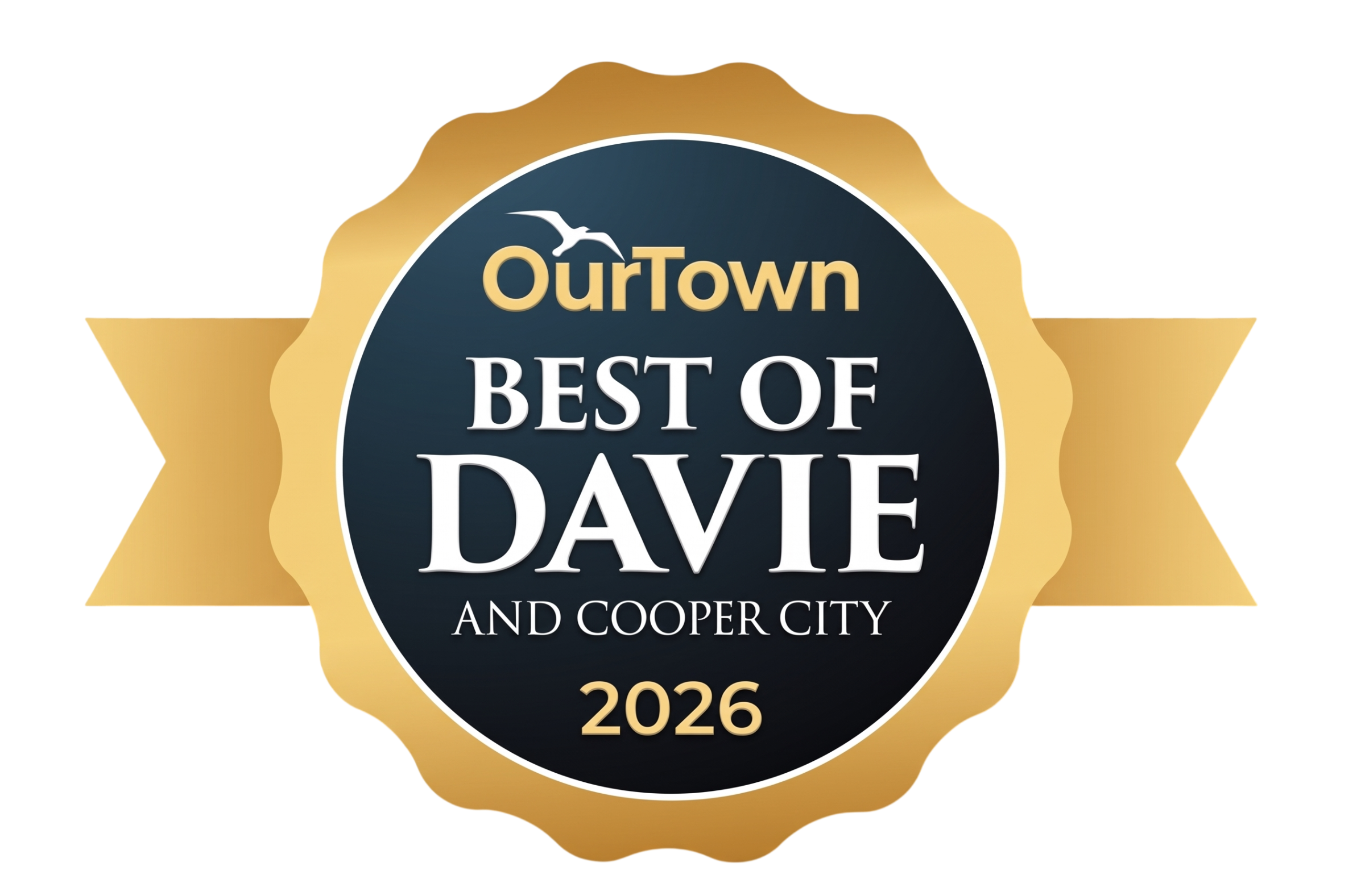 OurTown Magazine Best of Davie and Cooper City 2026 award badge