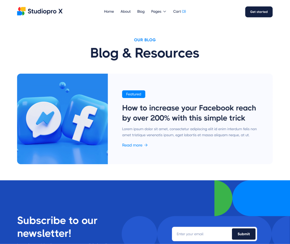Studiopro X - Blog page - Inbound Marketing Agency Webflow Template