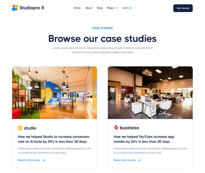 Case Studies - Studiopro Webflow Template