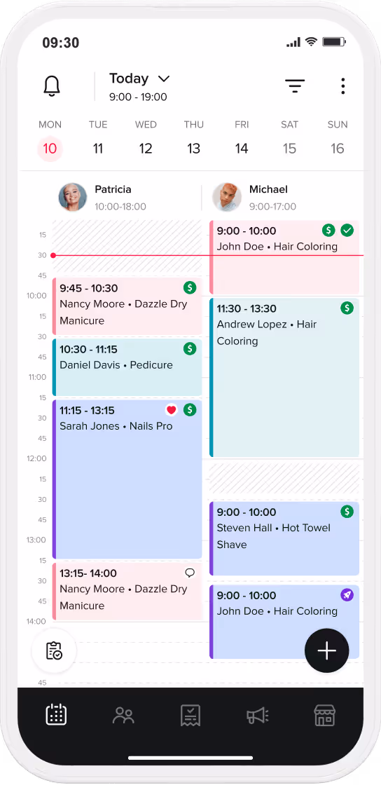Try Booksy and check how the online appointment calendar works