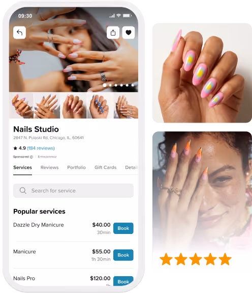 Nail tech booking system