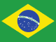 Flag of Brazil with a green field, yellow diamond, and blue globe showing stars and a white banner.