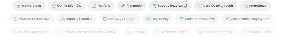 Zestawienie wszystkich funkcji Booksy Biz dla salonów i gabinetów