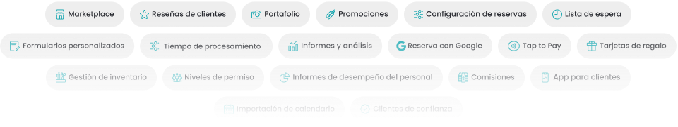 Resumen de todas las funciones de Booksy Biz para salones de belleza y oficinas.