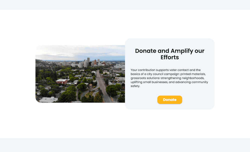 Screenshot of the donate section featuring a clean luxurious amount of negative space.