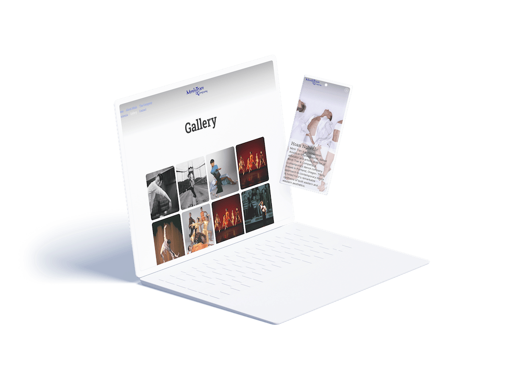 A laptop and phone mockup of the website.