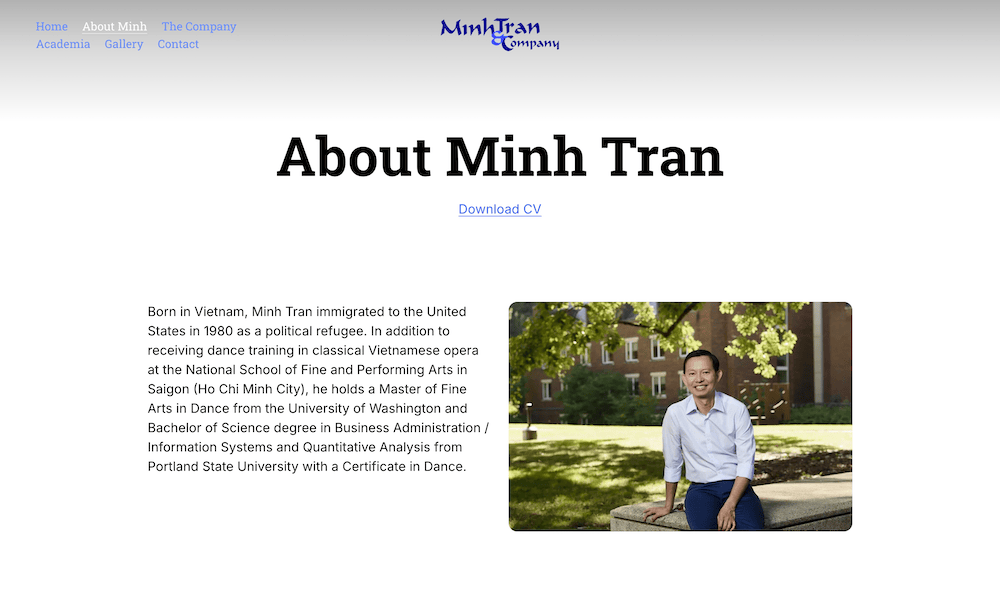 Screenshot of the About page.
