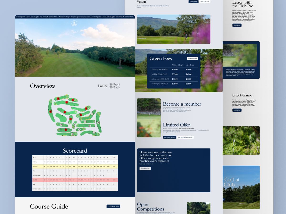 Mourne Mountains visible from the course as the footer