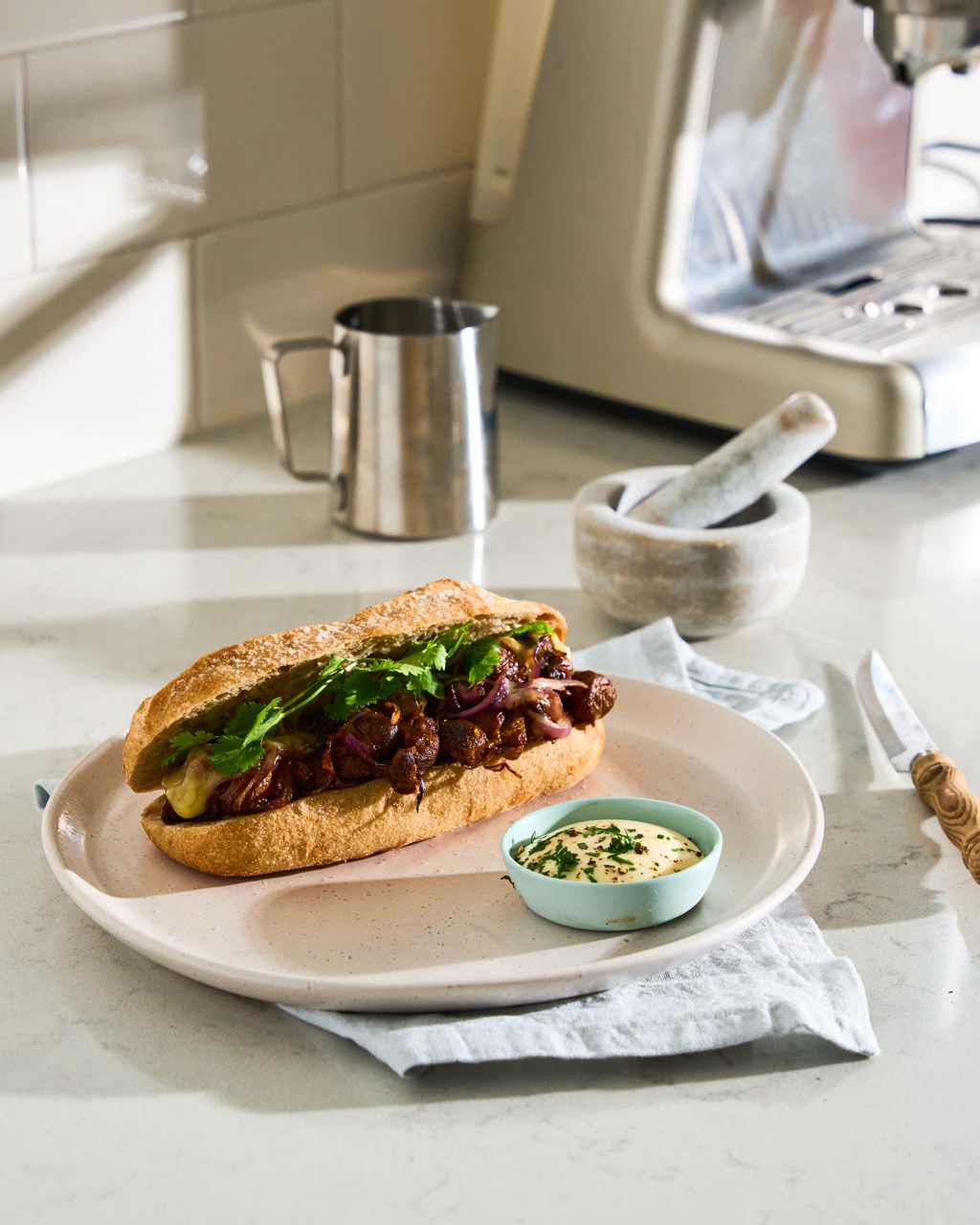 Philly Cheese Sandwich made with Harvest B protein