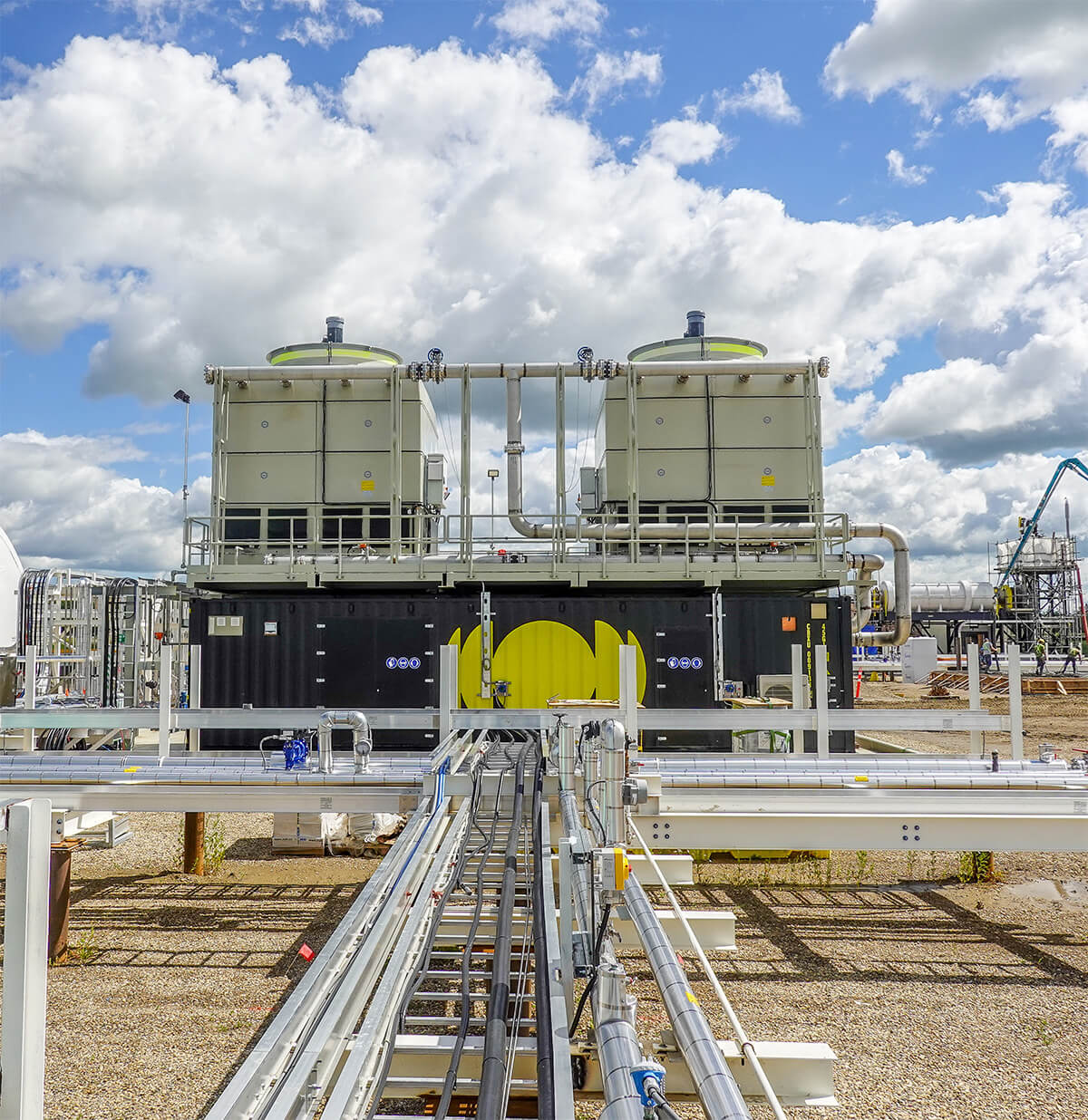 Direct air capture system on industrial site.
