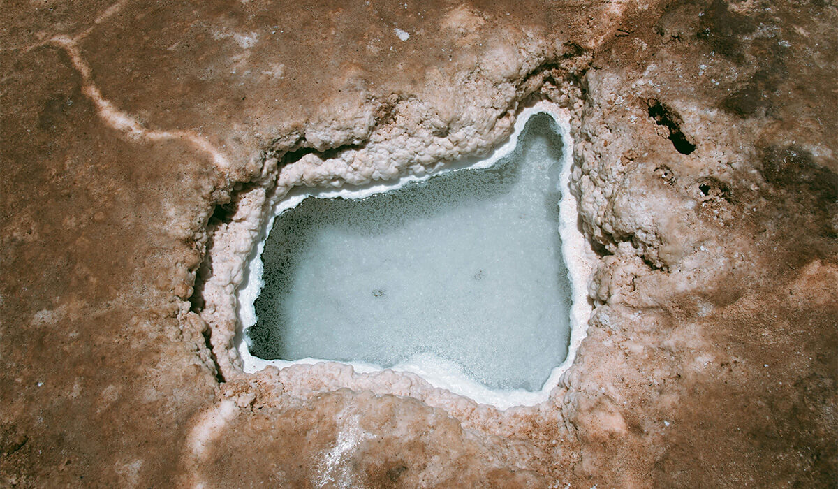 Salt water pool in rock.
