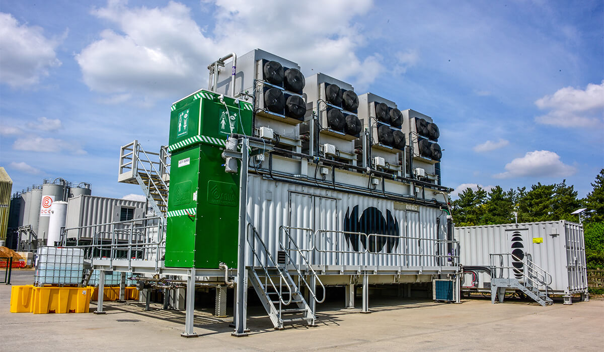 Direct air capture unit at O.C.O Technology's site.