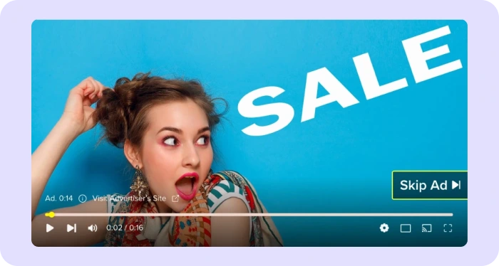 Video ad example with sale promotion.