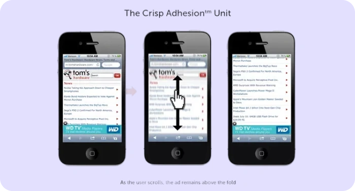 An Adhesion Banner Mobile Ad