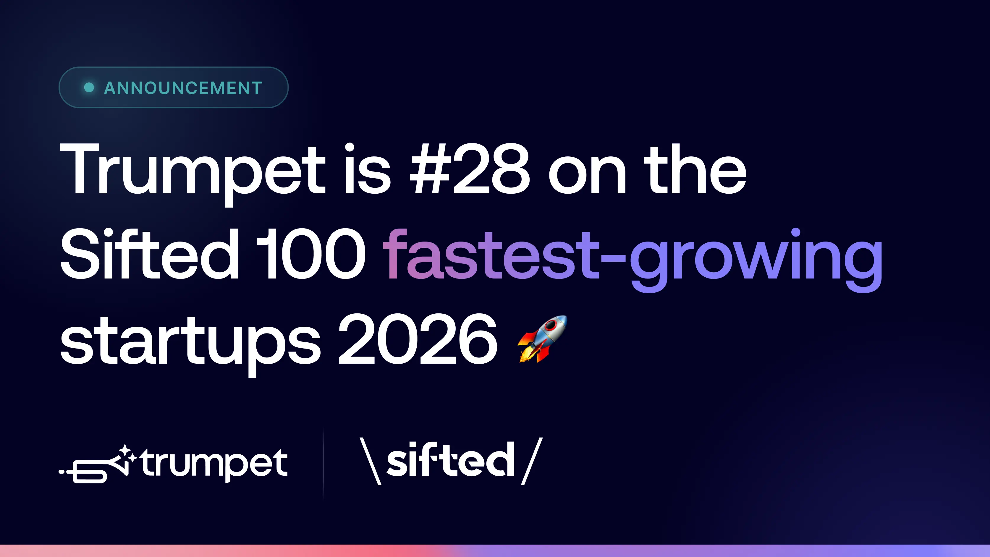 Trumpet is #28 on the Sifted 100: UK & Ireland 2026