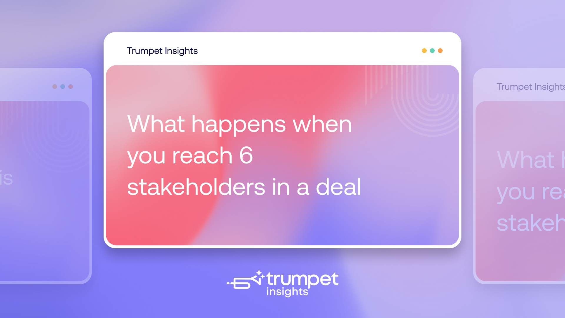 Reaching six stakeholders in a deal is a key tipping point. At this stage, win rates reach 51%, meaning deals become more likely to close than not. Multi-threading at this level reduces risk and builds real internal momentum.