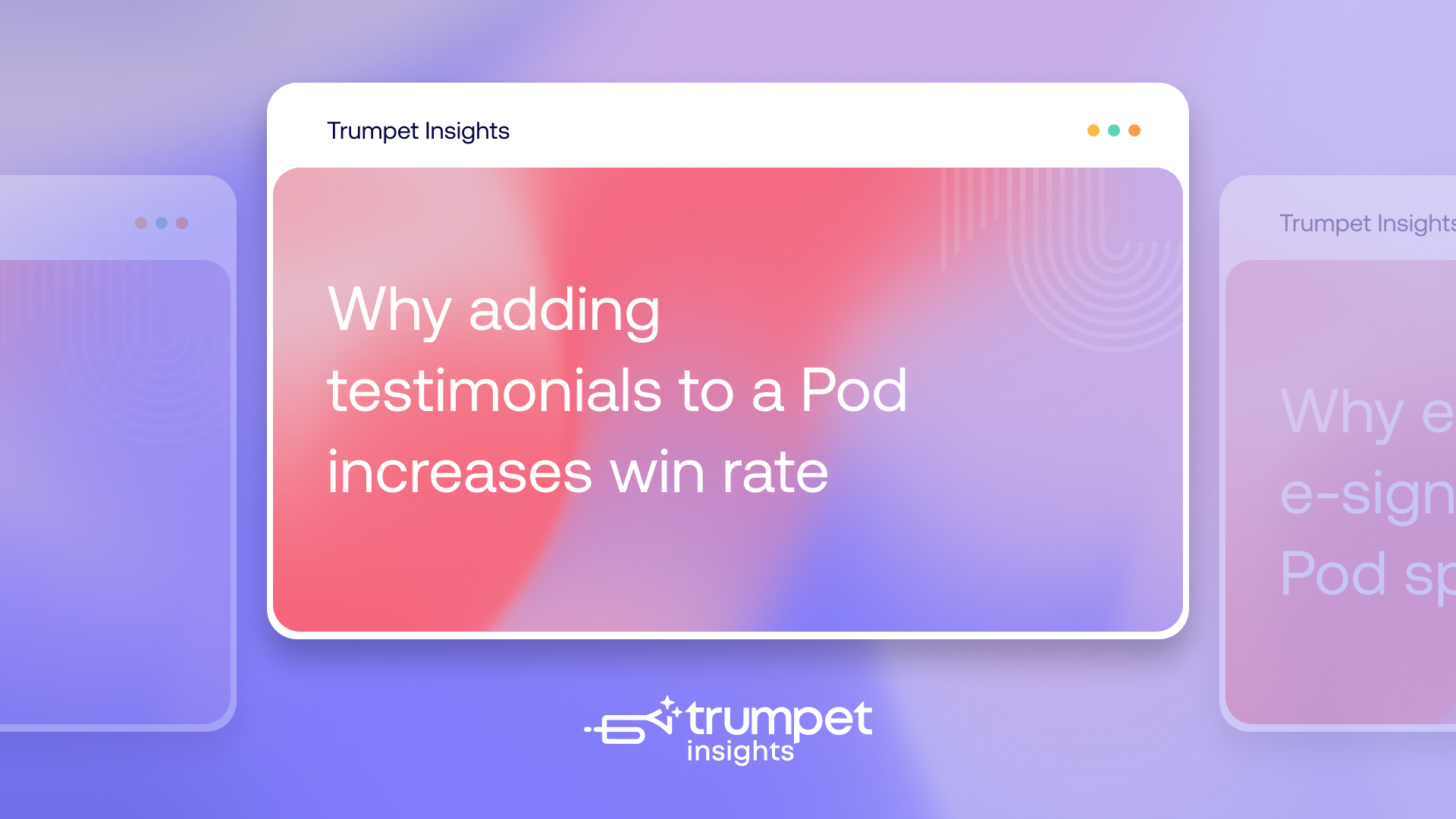 Pods with testimonials see a 4% increase in win rate, especially when those testimonials show clear outcomes, relevant context, and are placed at key moments in the deal.