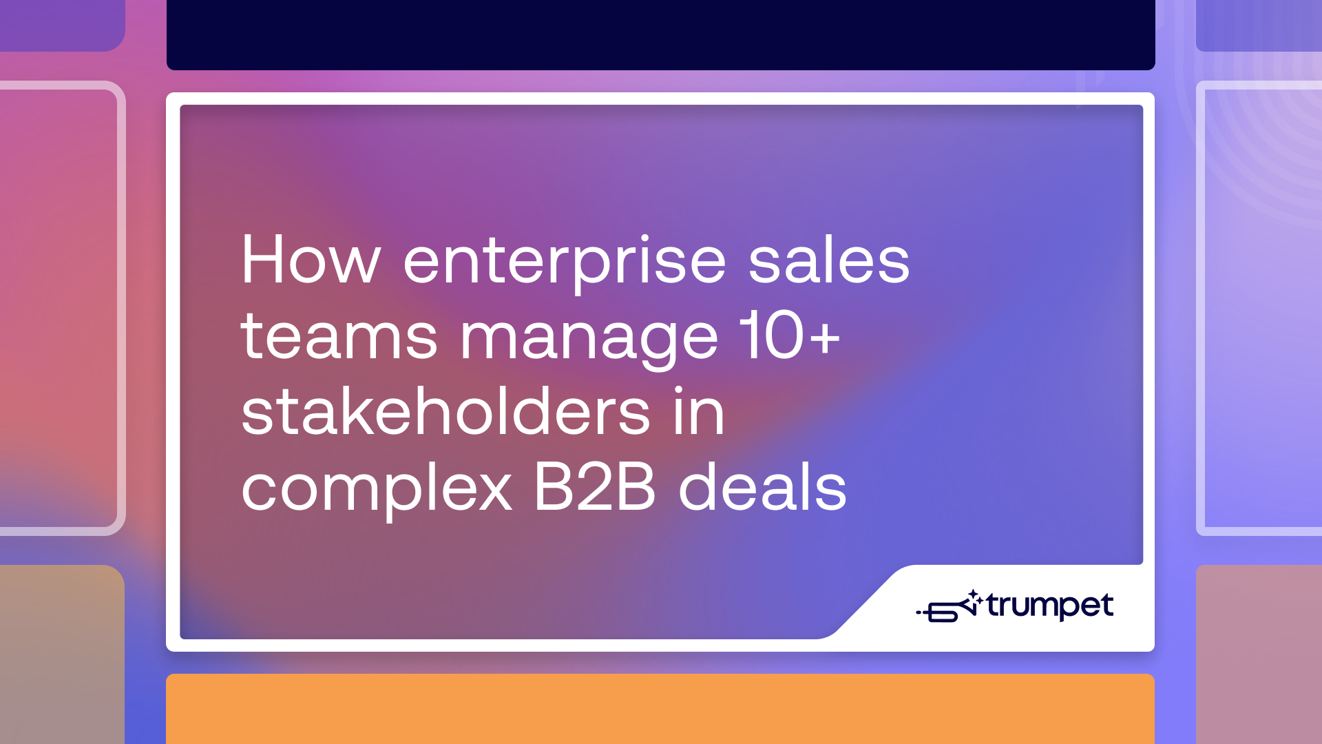 Enterprise sales teams win complex deals by running structured workflows across large buying groups. The most effective teams map stakeholders, run MAPs with named owners, track engagement at the stakeholder level, and centralise everything in one workspace.