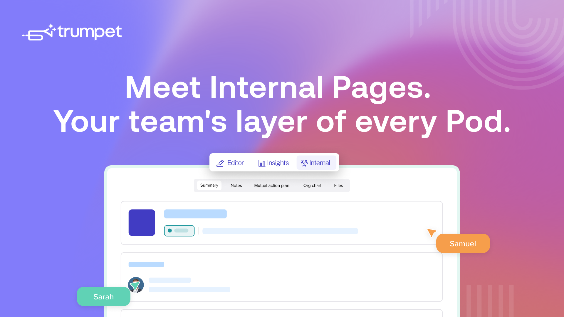 Meet Internal Pages. Your team's layer of every Pod.