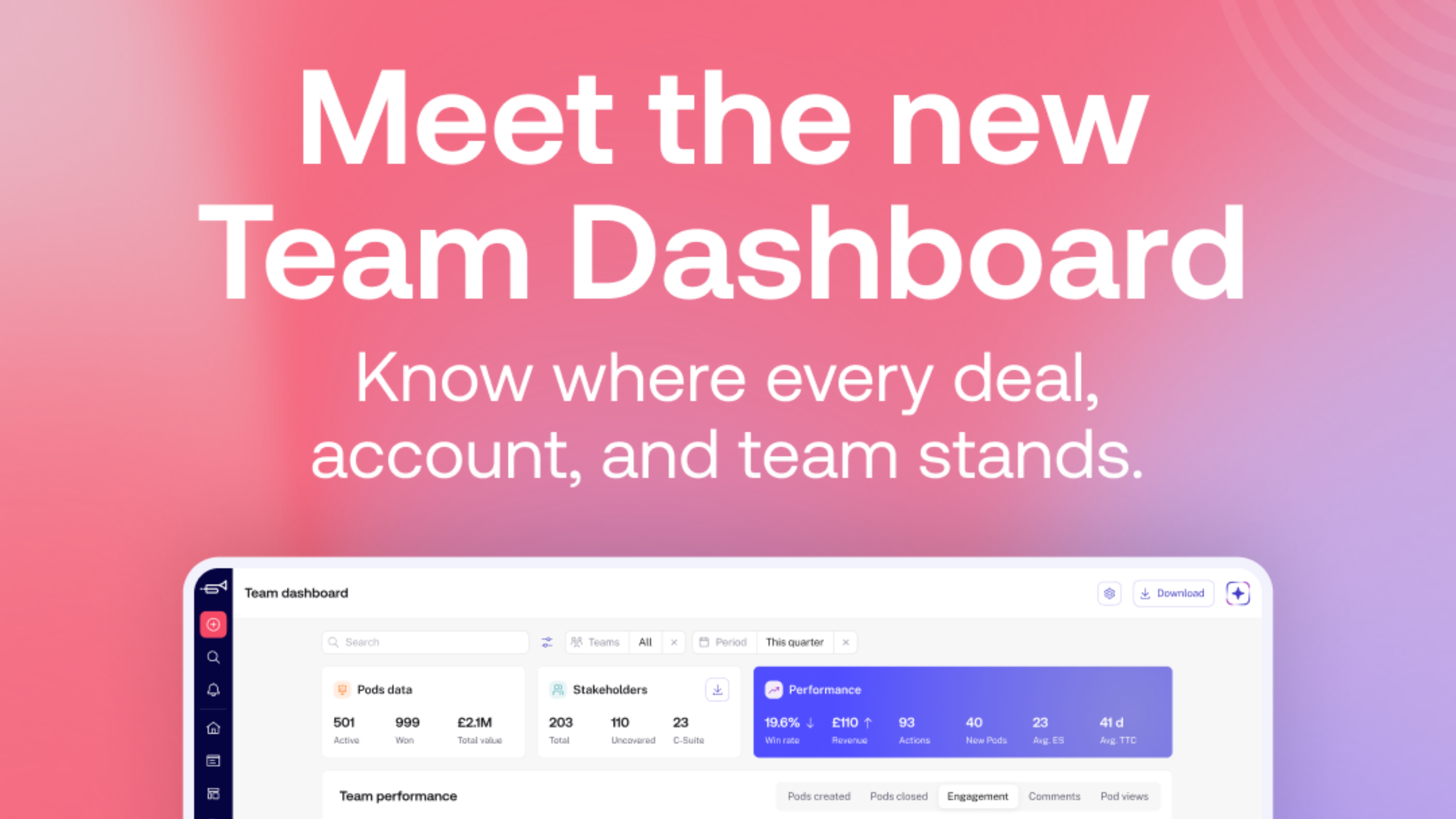 The new Team Dashboard is built for coaching, not just reporting