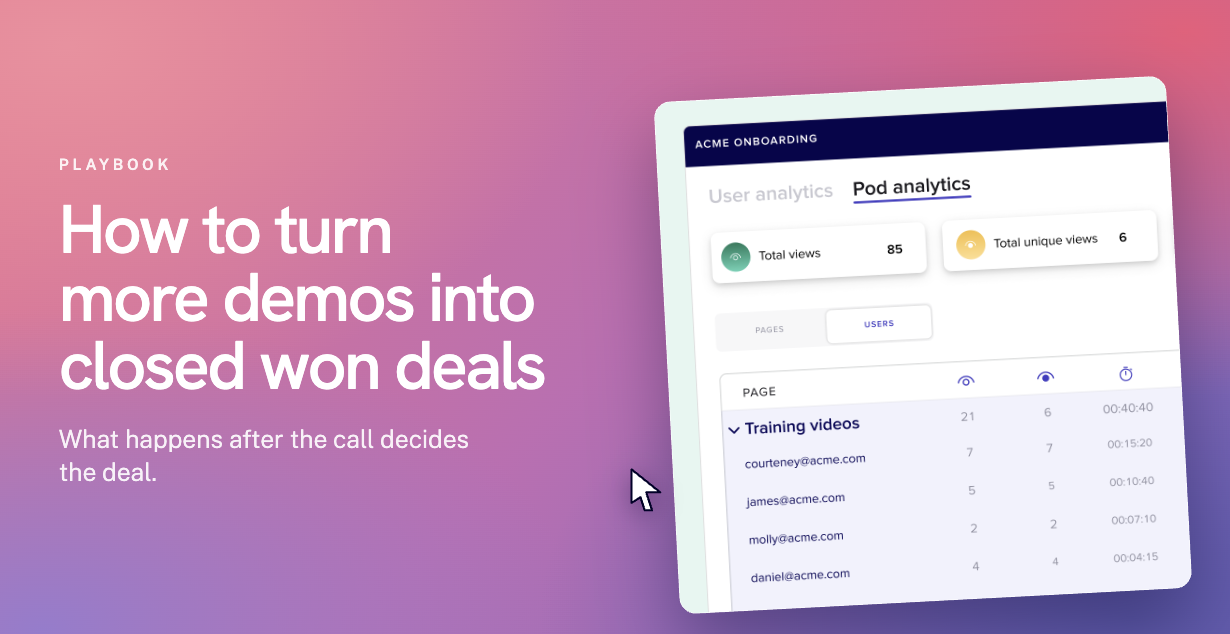 A great demo is only the start. Learn how to turn more demos into closed-won deals with better qualification, role-specific follow-up, Digital Sales Rooms, Mutual Action Plans and buyer engagement signals - and see how trumpet helps teams operationalise this process across every live opportunity.