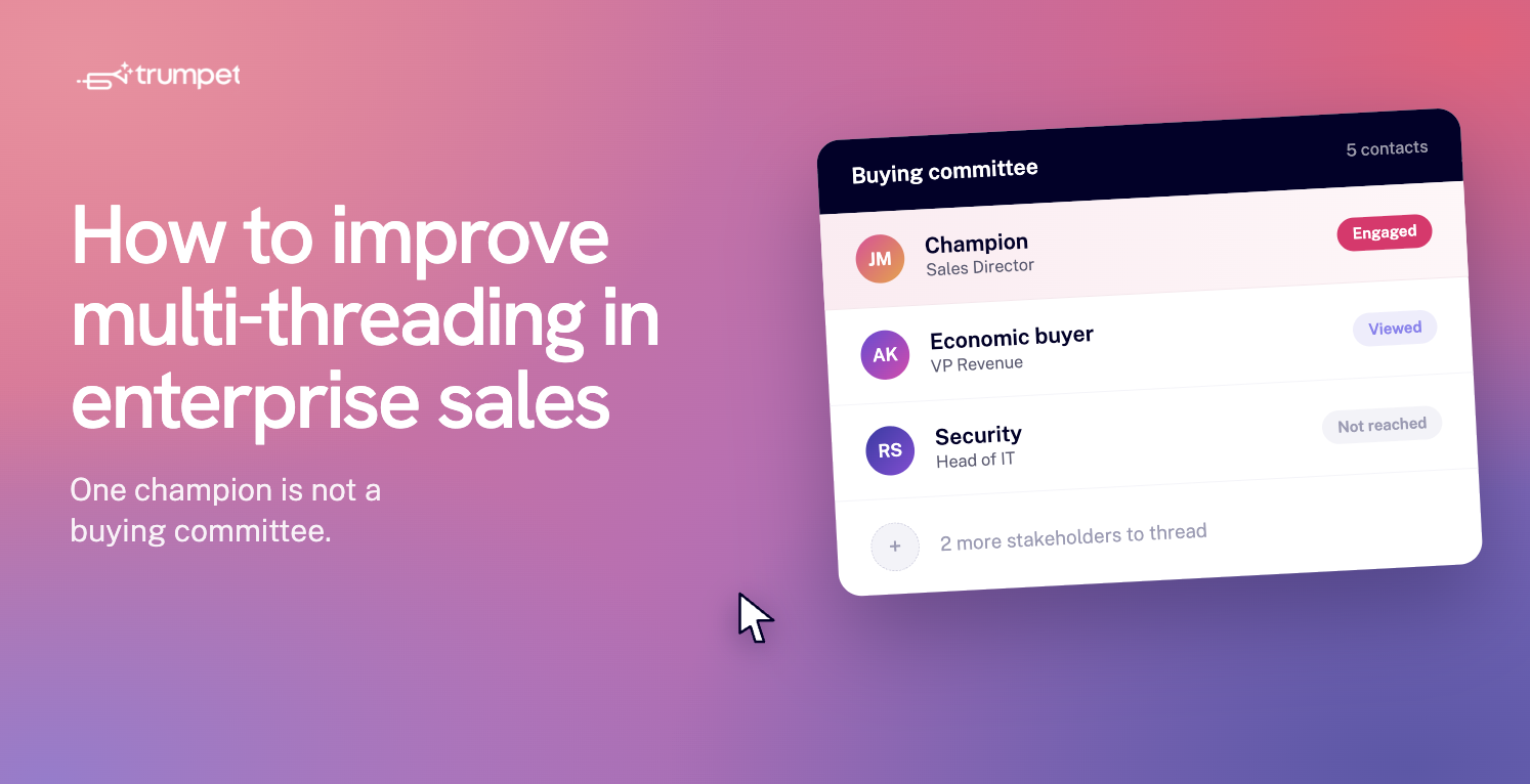 Enterprise deals stall when only one champion is engaged. Learn how to map buying roles, involve more stakeholders and keep complex B2B deals moving with structured collaboration, role-specific content and buyer engagement signals.
