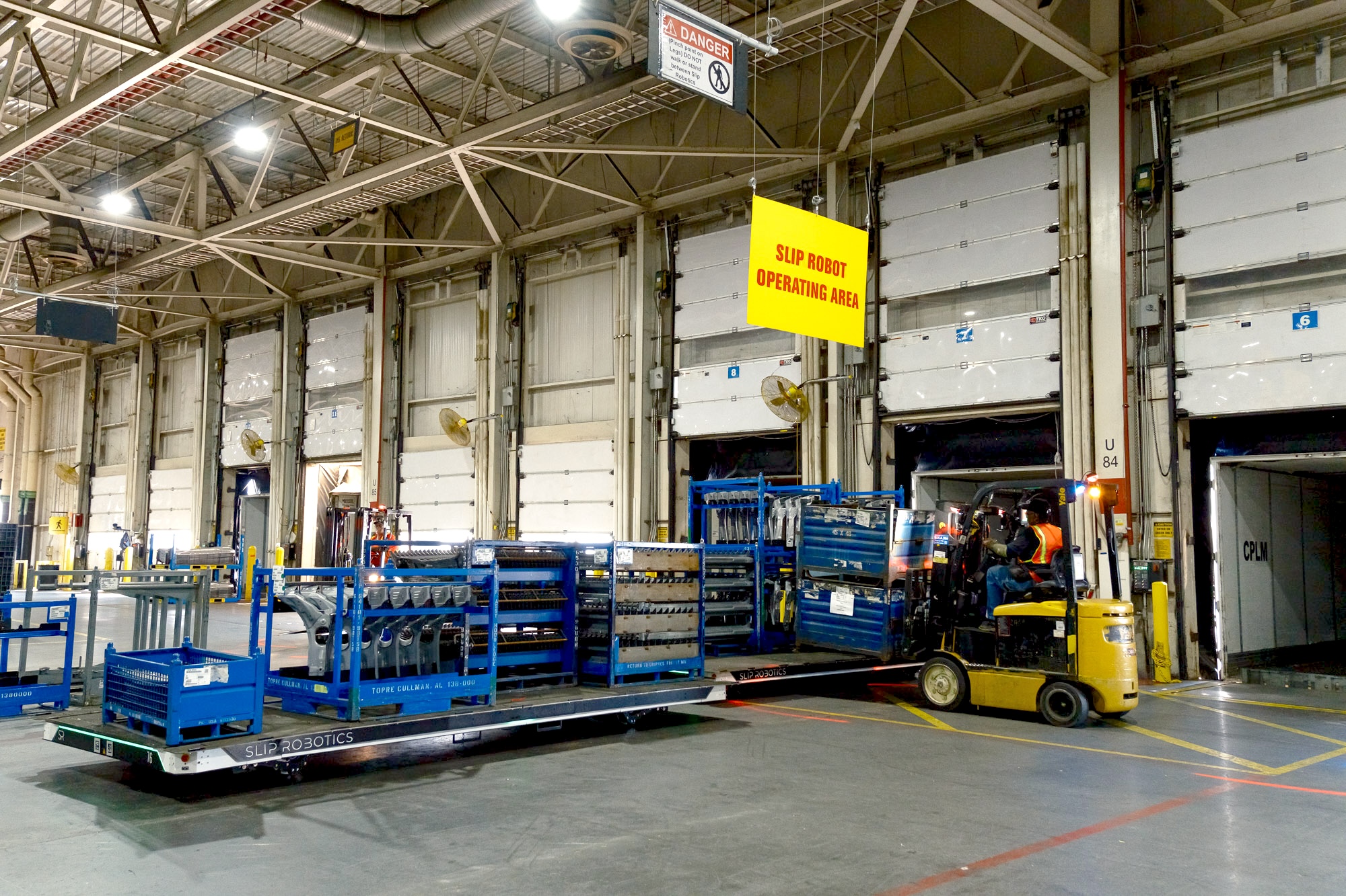 SlipBots on the dock at an American manufacturer