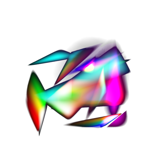 A multi color gradient light from a crystal structure