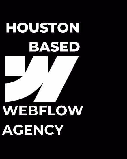 Houston's best web design agency, Nimbus Media, included with the webflow brand logo.