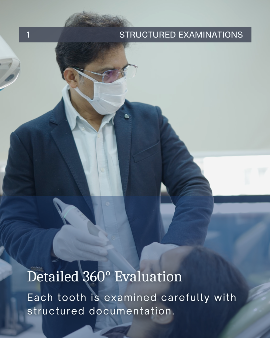 Dentist doing a structured 360-degree dental evaluation, documenting every tooth at Smile Dental Kondapur