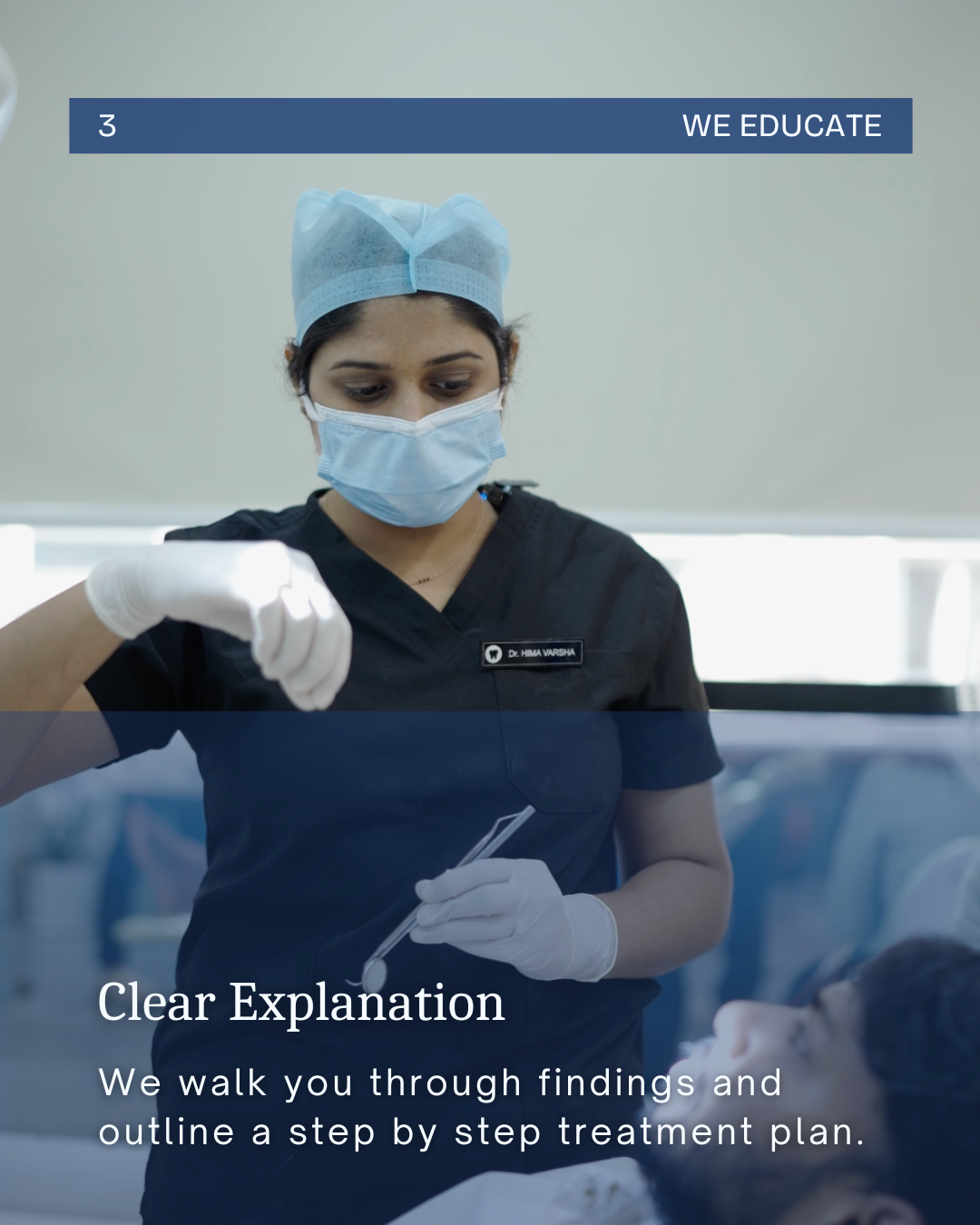 Dentist explaining exam findings and a step-by-step treatment plan to a patient