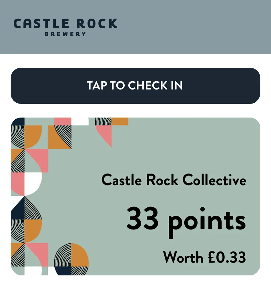 Castle Rock loyalty card in app