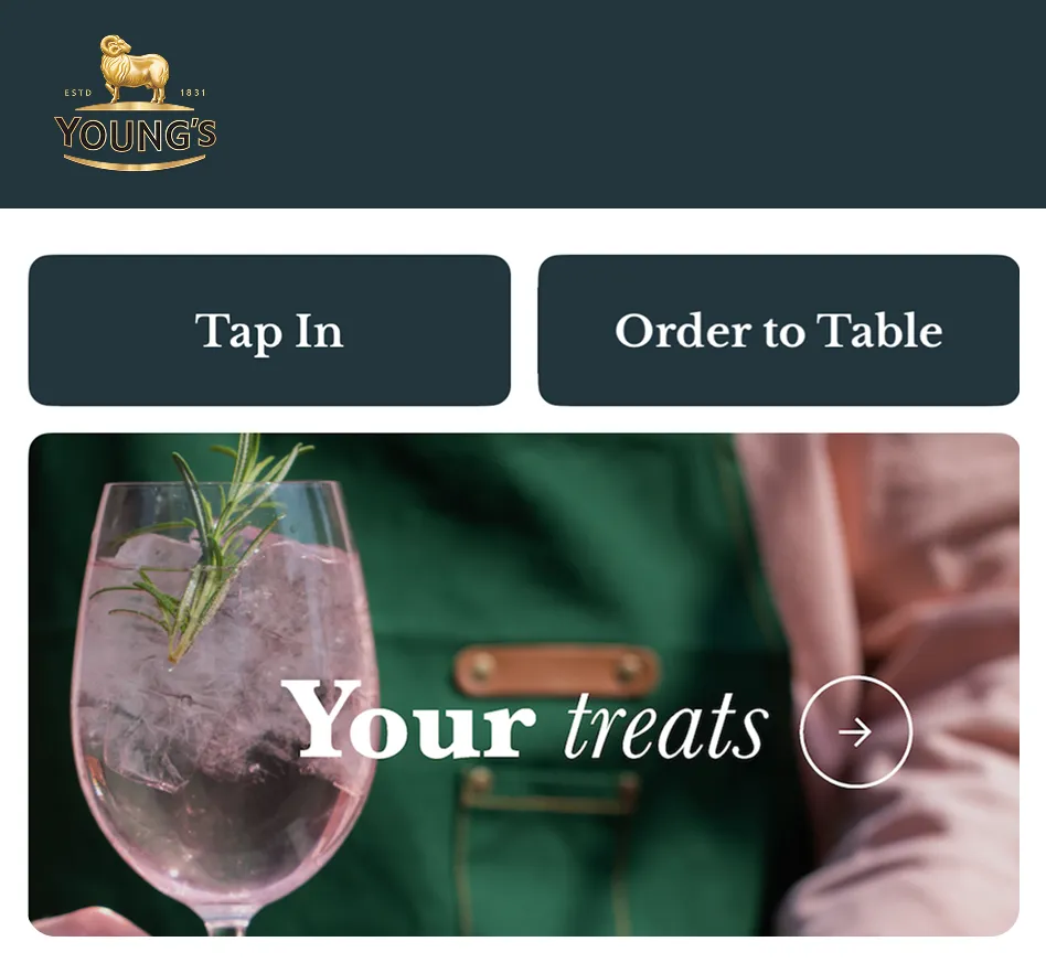 Young's Pubs bar tab in app