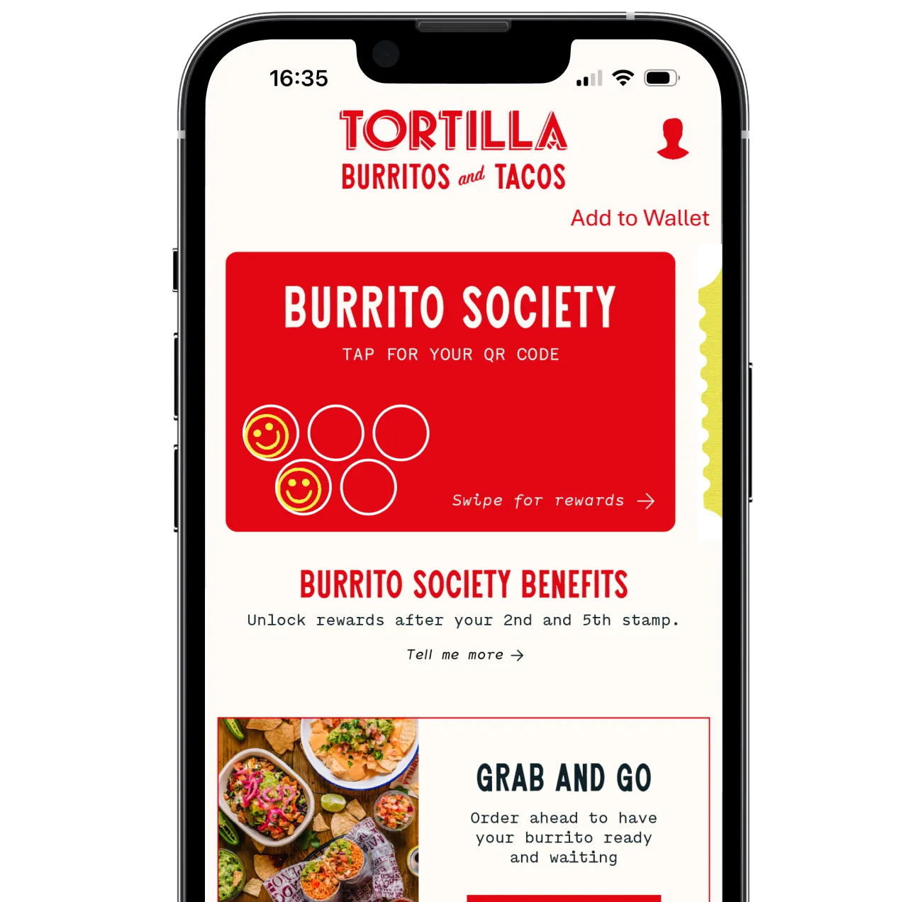 Click and collect at Gourmet Burger Kitchen app screen