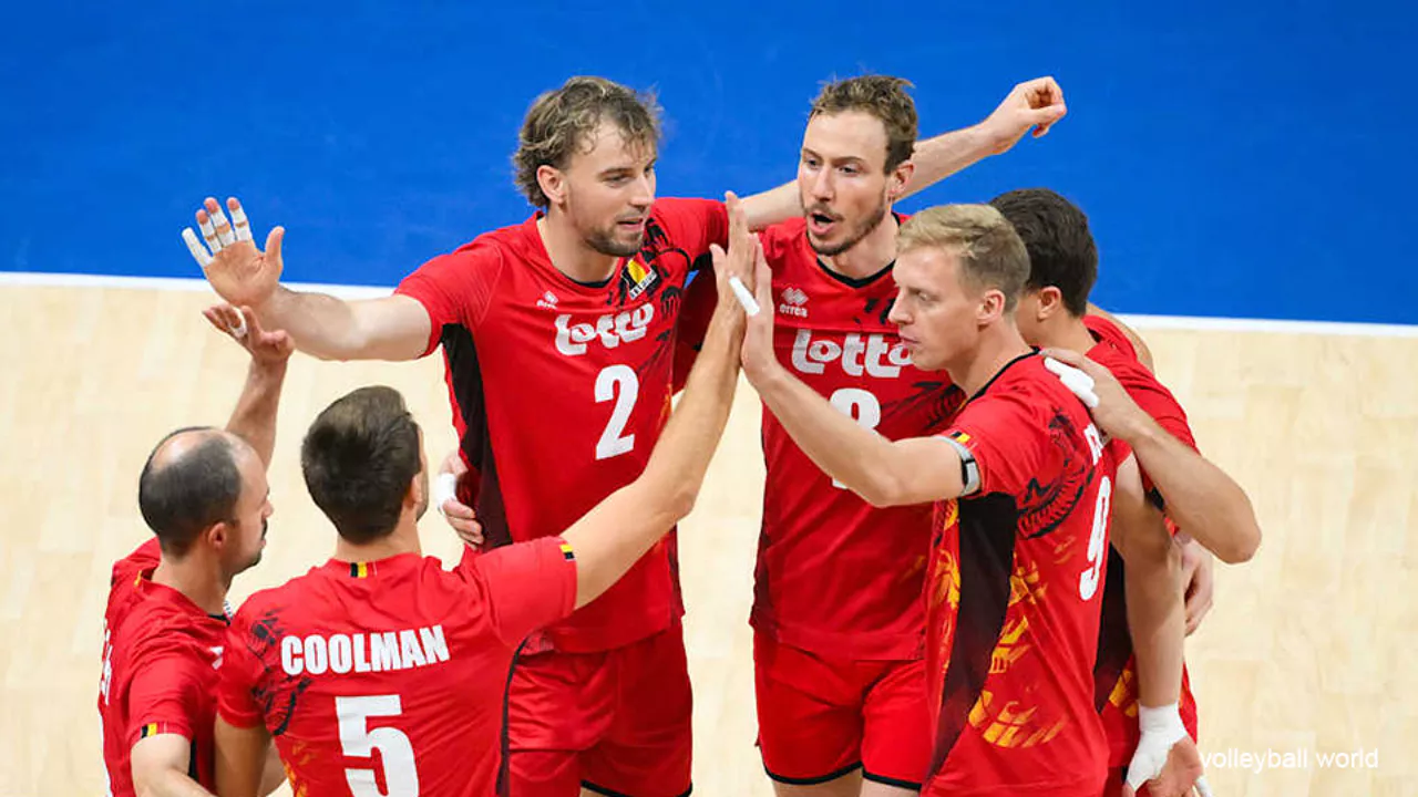 De Red Dragons juichen na het winnen van een punt.