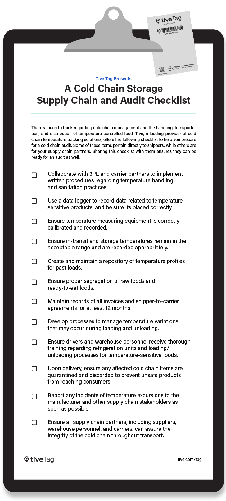 Cold Chain Checklist