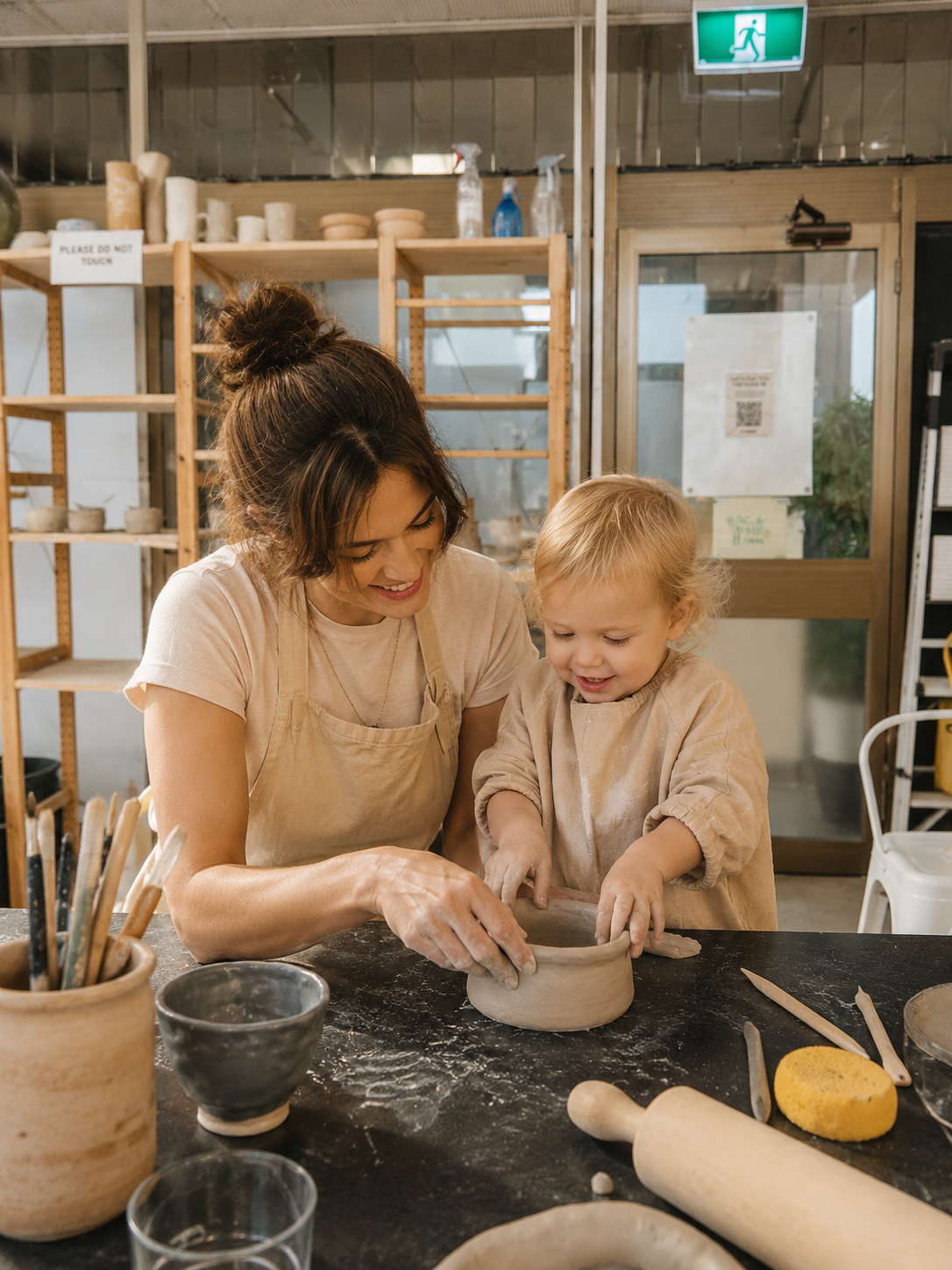 A pottery class designed for the two of you, mum and bub.