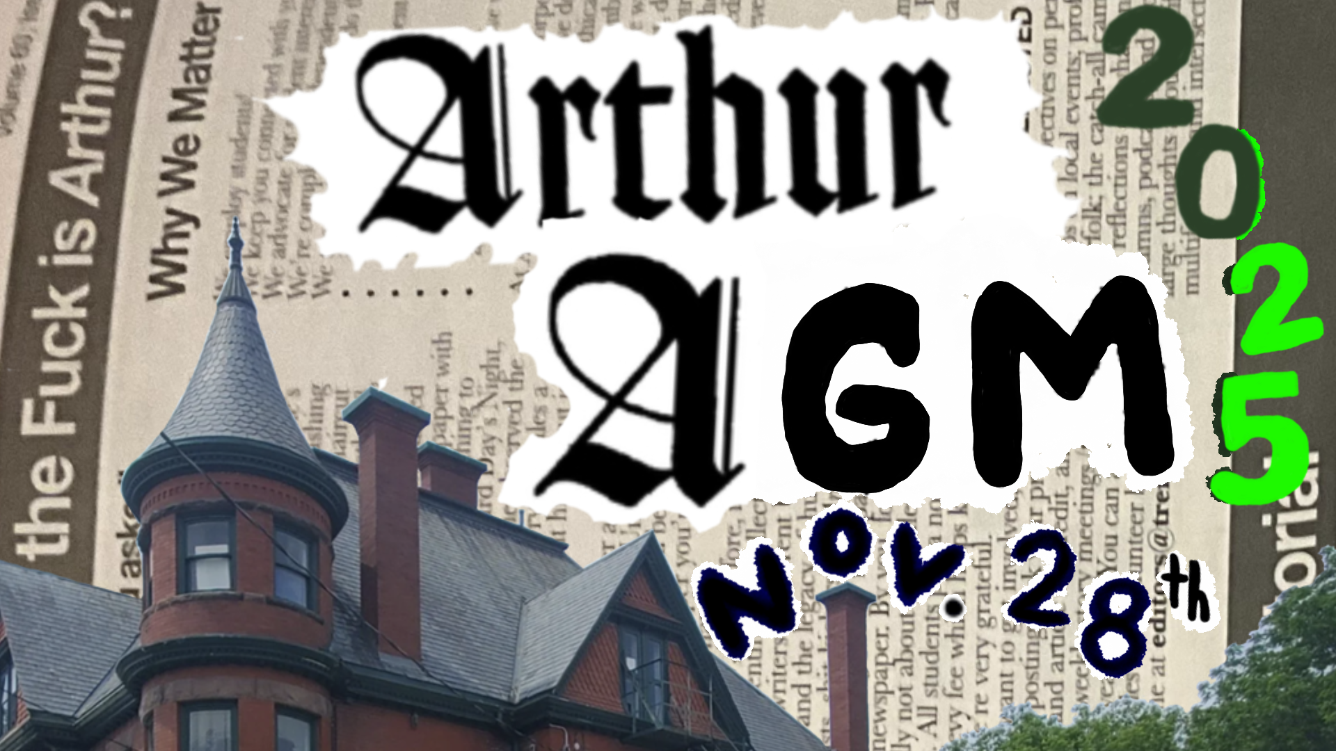 Arthur Annual General Meeting '25: November 28th @ 5:00 PM at Sadleir House